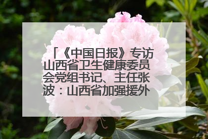 《中国日报》专访山西省卫生健康委员会党组书记、主任张波：山西省加强援外医疗工作 构建中非卫生健康共同体