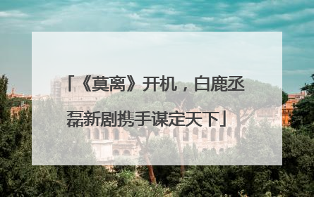 《莫离》开机，白鹿丞磊新剧携手谋定天下