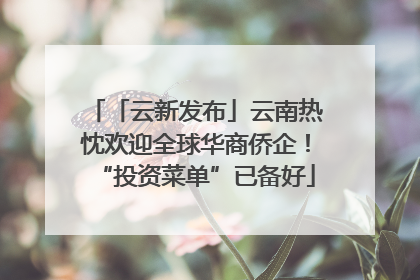 「云新发布」云南热忱欢迎全球华商侨企！“投资菜单”已备好