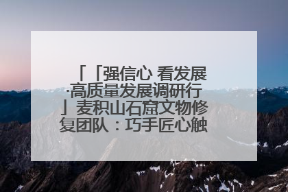「强信心 看发展·高质量发展调研行」麦积山石窟文物修复团队：巧手匠心触摸“光阴的故事”