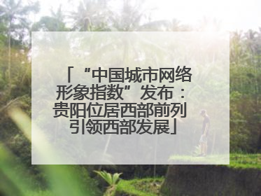“中国城市网络形象指数”发布：贵阳位居西部前列 引领西部发展