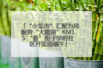 “小集市”汇聚为民服务“大能量”KM15′“香”街子学府社区开集迎端午