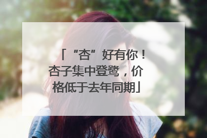 “杏”好有你！杏子集中登鹭，价格低于去年同期