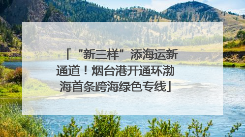 “新三样”添海运新通道！烟台港开通环渤海首条跨海绿色专线