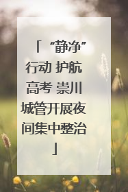 “静净”行动 护航高考 崇川城管开展夜间集中整治