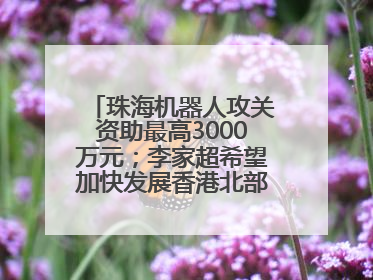 珠海机器人攻关资助最高3000万元；李家超希望加快发展香港北部都会区丨大湾区财经早参