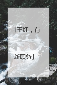 王红，有新职务