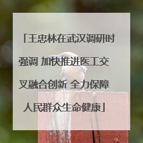王忠林在武汉调研时强调 加快推进医工交叉融合创新 全力保障人民群众生命健康