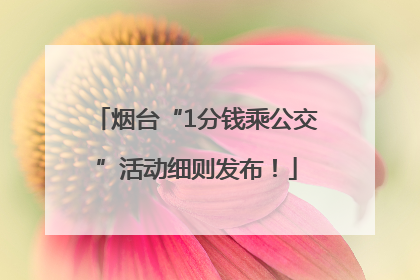 烟台“1分钱乘公交”活动细则发布！