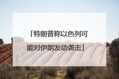 特朗普称以色列可能对伊朗发动袭击