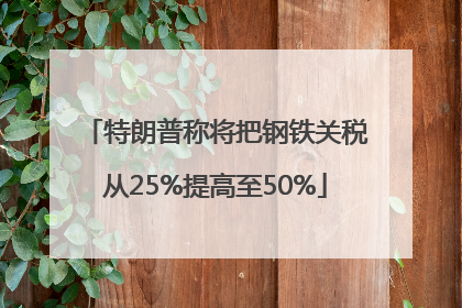 特朗普称将把钢铁关税从25%提高至50%