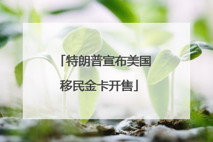 特朗普宣布美国移民金卡开售
