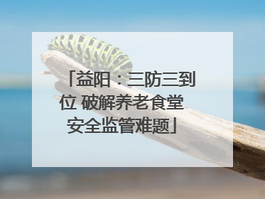 益阳：三防三到位 破解养老食堂安全监管难题