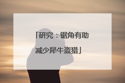 研究：锯角有助减少犀牛盗猎