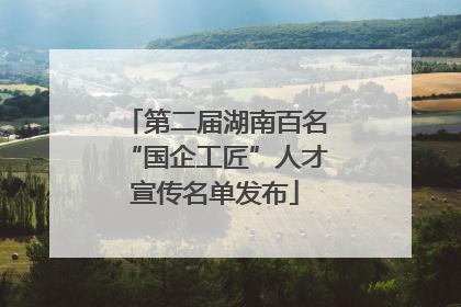 第二届湖南百名“国企工匠”人才宣传名单发布