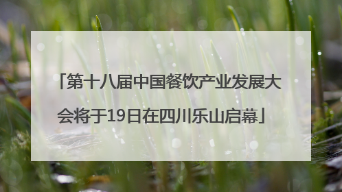 第十八届中国餐饮产业发展大会将于19日在四川乐山启幕