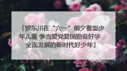 罗东川在“六一”前夕看望少年儿童 争当爱党爱国勤奋好学 全面发展的新时代好少年