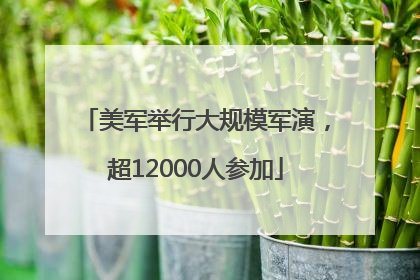 美军举行大规模军演，超12000人参加