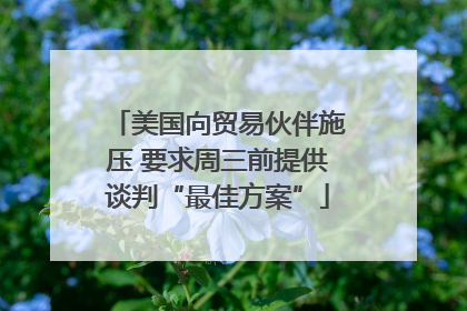 美国向贸易伙伴施压 要求周三前提供谈判“最佳方案”