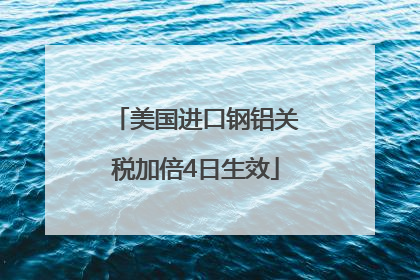 美国进口钢铝关税加倍4日生效