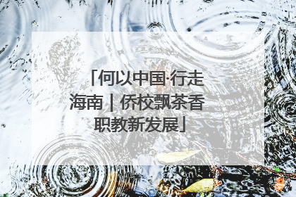 何以中国·行走海南｜侨校飘茶香 职教新发展