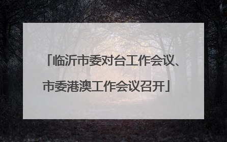临沂市委对台工作会议、市委港澳工作会议召开
