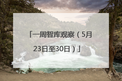 一周智库观察（5月23日至30日）