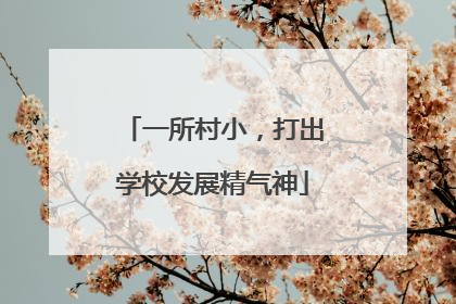 一所村小，打出学校发展精气神