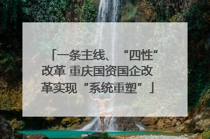 一条主线、“四性”改革 重庆国资国企改革实现“系统重塑”