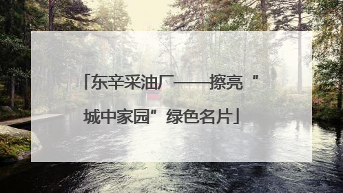 东辛采油厂——擦亮“城中家园”绿色名片