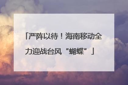 严阵以待！海南移动全力迎战台风“蝴蝶”