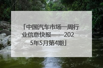中国汽车市场一周行业信息快报——2025年5月第4期