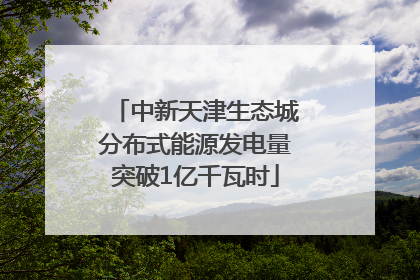 中新天津生态城分布式能源发电量突破1亿千瓦时