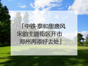 中铁·泰和里唐风宋韵主题街区开市 郑州再添好去处