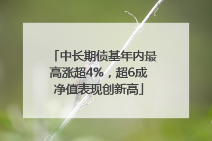 中长期债基年内最高涨超4%，超6成净值表现创新高