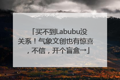 买不到Labubu没关系！气象文创也有惊喜，不信，开个盲盒→