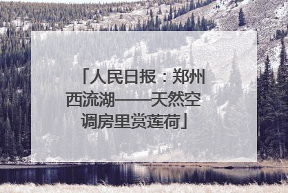 人民日报：郑州西流湖——天然空调房里赏莲荷