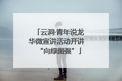 云洞·青年说龙华微宣讲活动开讲“向绿图强”