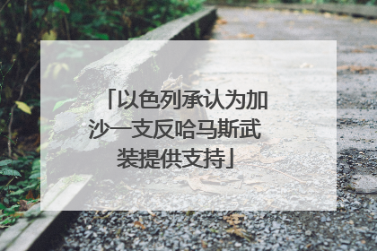 以色列承认为加沙一支反哈马斯武装提供支持