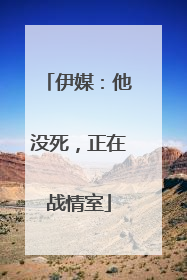 伊媒：他没死，正在战情室