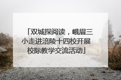 双城探阅读，峨眉三小走进涪陵十四校开展校际教学交流活动