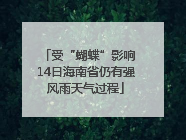 受“蝴蝶”影响 14日海南省仍有强风雨天气过程