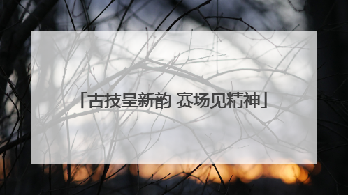 古技呈新韵 赛场见精神