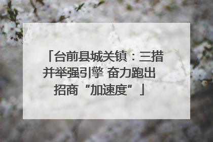 台前县城关镇：三措并举强引擎 奋力跑出招商“加速度”