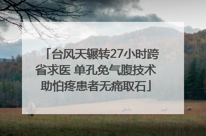 台风天辗转27小时跨省求医 单孔免气腹技术助怕疼患者无痛取石