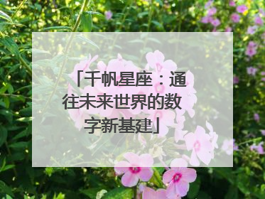 千帆星座：通往未来世界的数字新基建