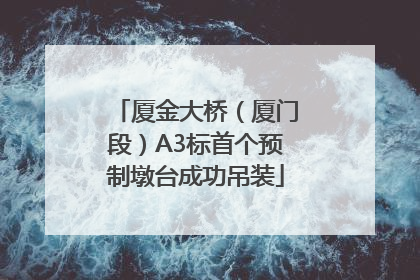 厦金大桥（厦门段）A3标首个预制墩台成功吊装