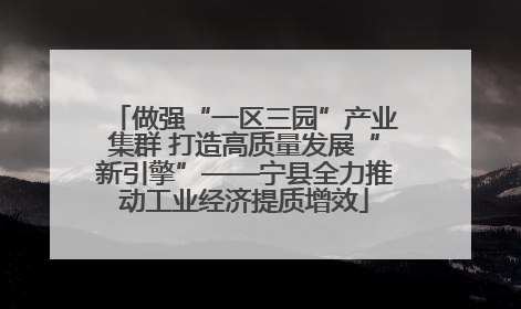做强“一区三园”产业集群 打造高质量发展“新引擎”——宁县全力推动工业经济提质增效