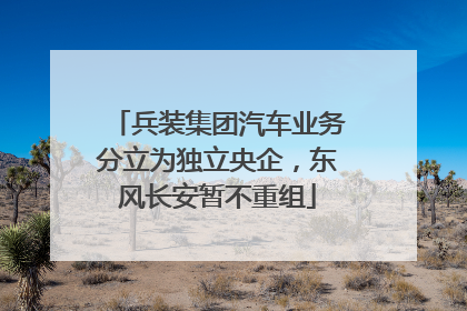 兵装集团汽车业务分立为独立央企，东风长安暂不重组