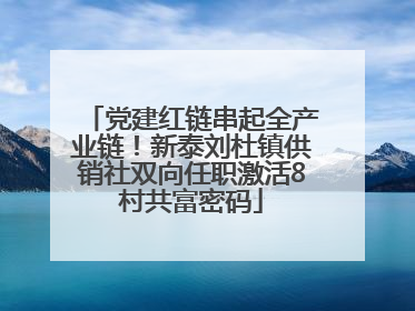 党建红链串起全产业链！新泰刘杜镇供销社双向任职激活8村共富密码